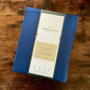 400 Thread Count TwinXL Solid Performance Sheet Set - Metallic Blue